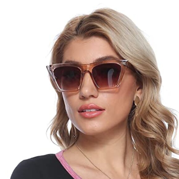 Vintage Square Cat Eye Sunglasses Y2K Retro Chic Trendy Oversized - Picture 4 of 8